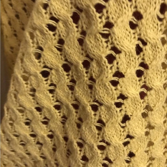 Sag Harbor Canary Yellow Crocheted 1 BUTTON Cardigan Sweater Size S SMALL - Picture 7 of 8